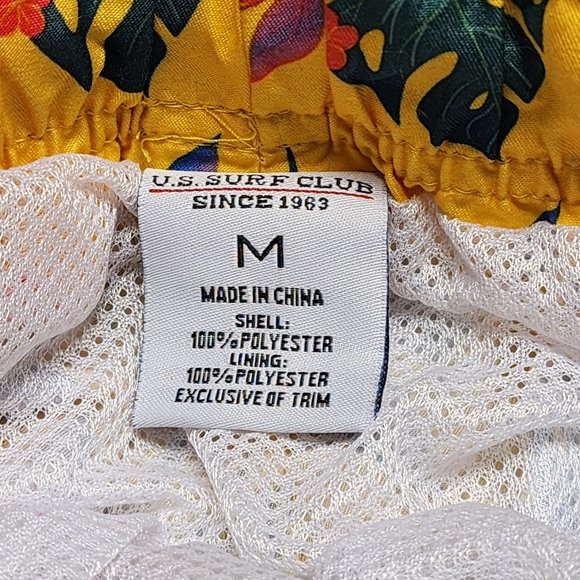 US Surf Club Parrot Tropical Swim Trunks - Men - Size Medium - NWT - Picture 4 of 7